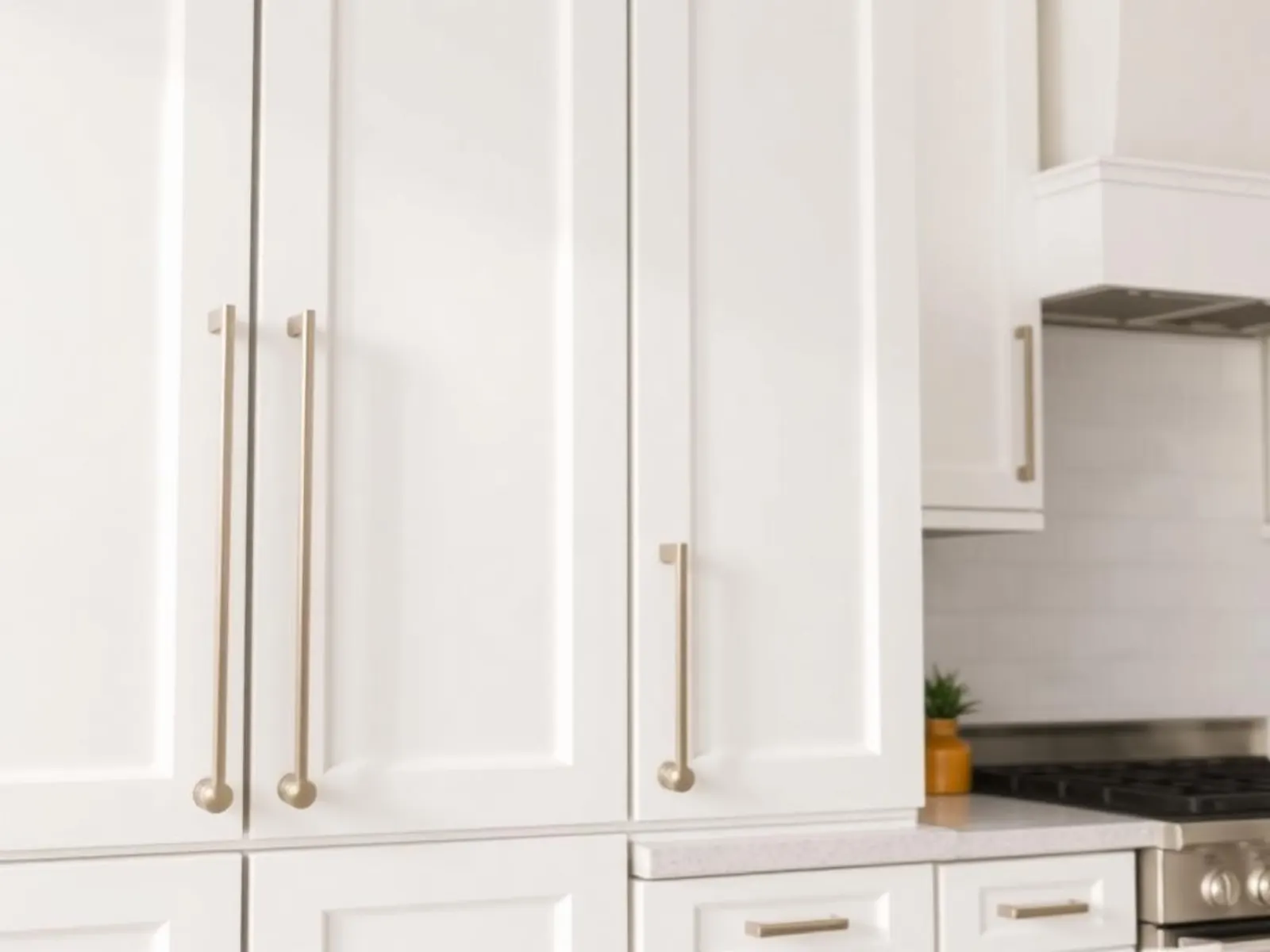 Modern white shaker refaced kitchen close-up in Kissimmee, FL