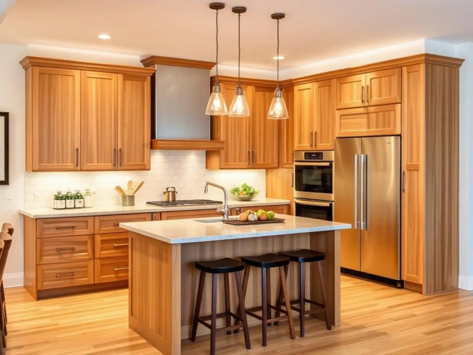 Custom natural wood cabinet replacement
