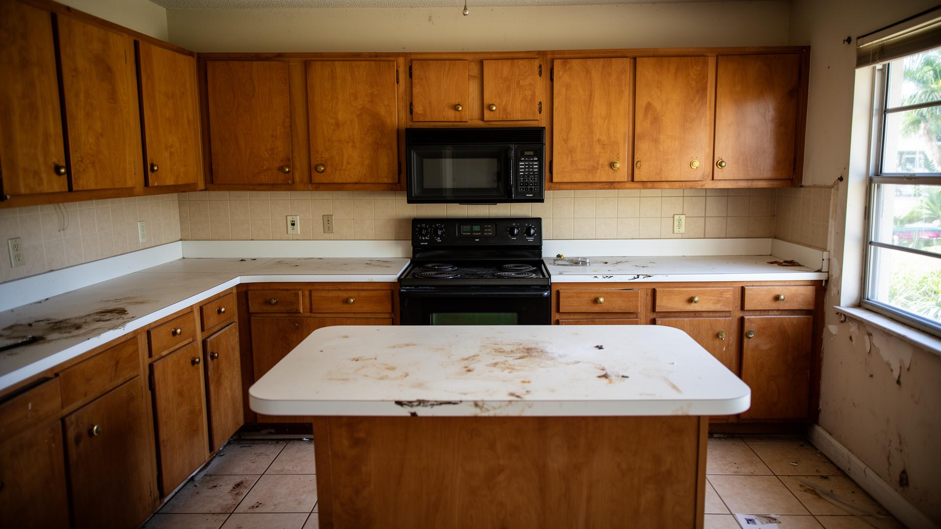 Dated oak kitchen before luxury cabinet refacing in Orlando, FL