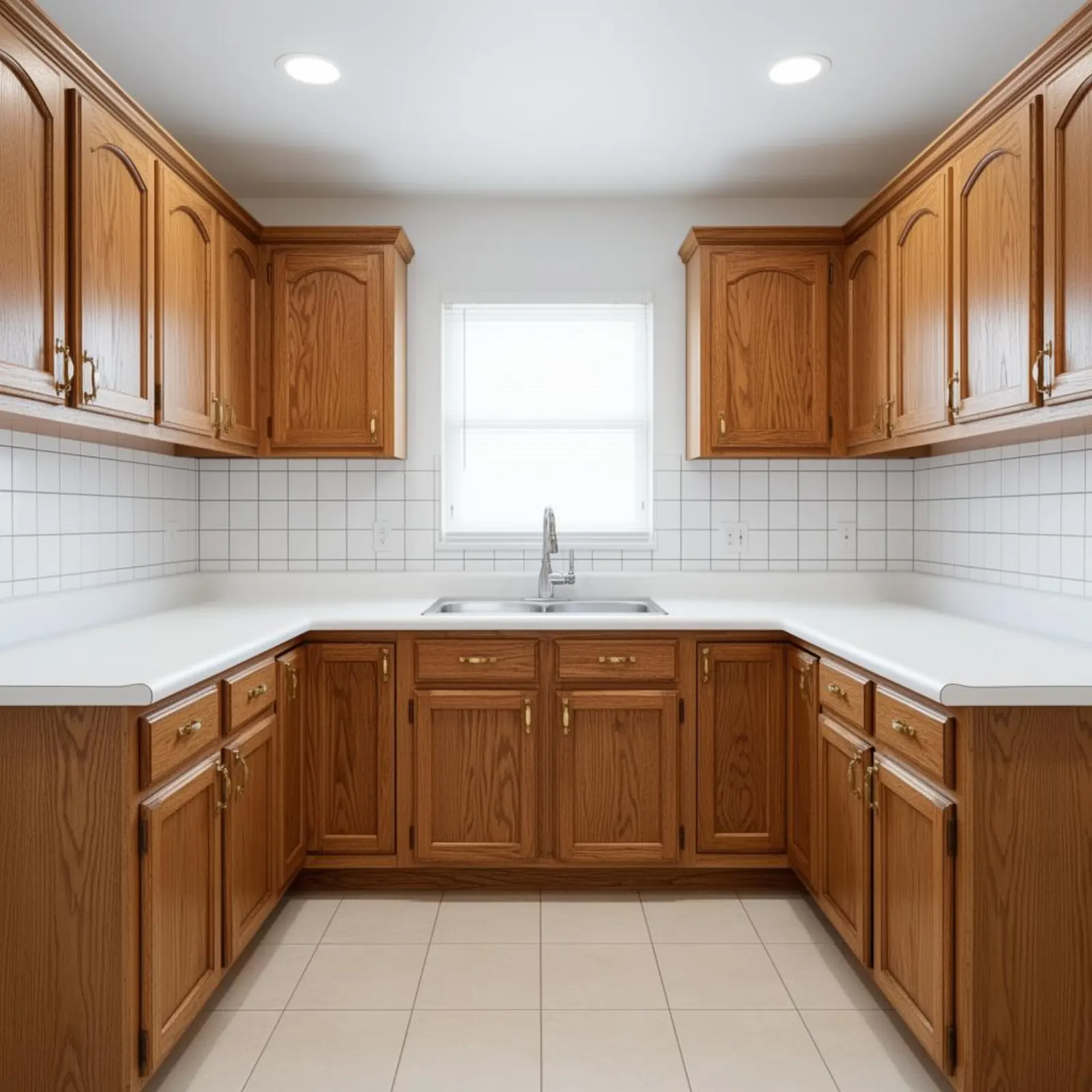 Dated oak kitchen before refacing in Orlando, FL