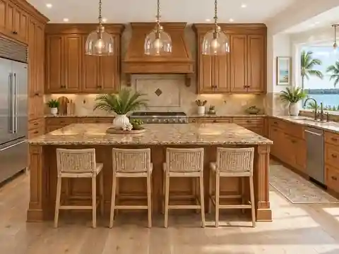 Illustrative upscale coastal kitchen before refacing