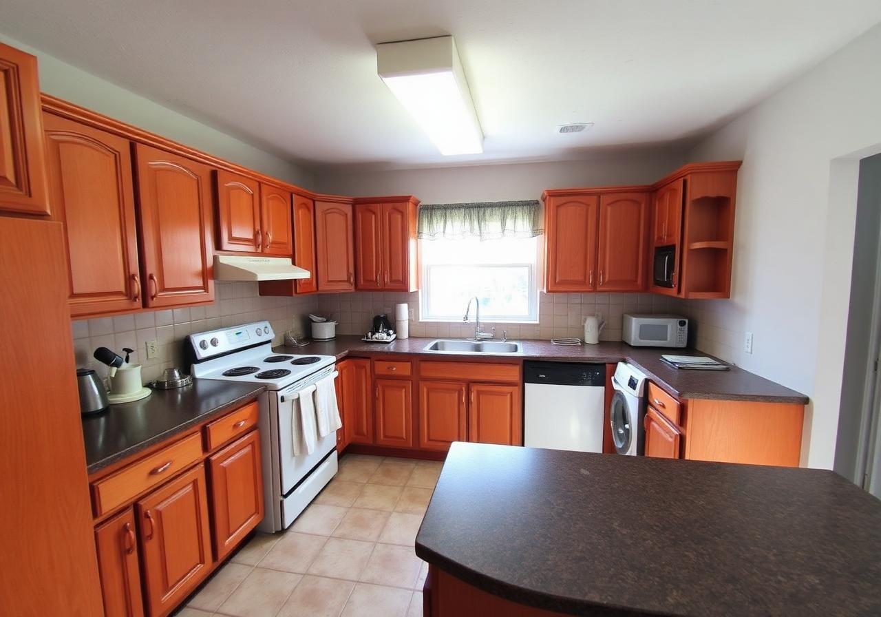 Dated oak kitchen before cabinet refacing in Orlando, FL